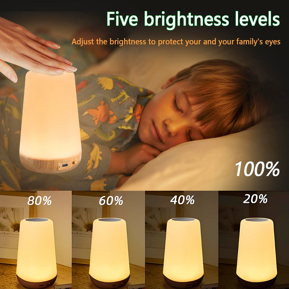 BLUESEABUY Set of 2 LED Bedside Lamps