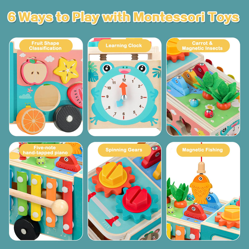 BLUESEABUY Motor Skills Cube Wooden