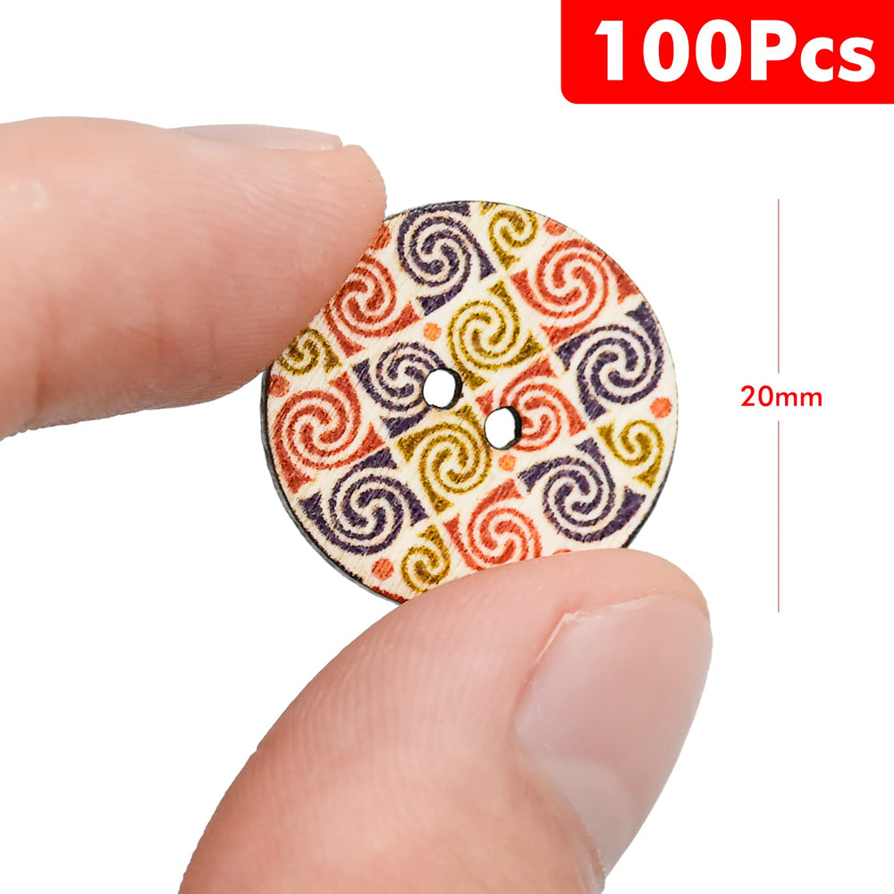 LUCKYKODOR Pack of 100 Mixed Colourful Buttons