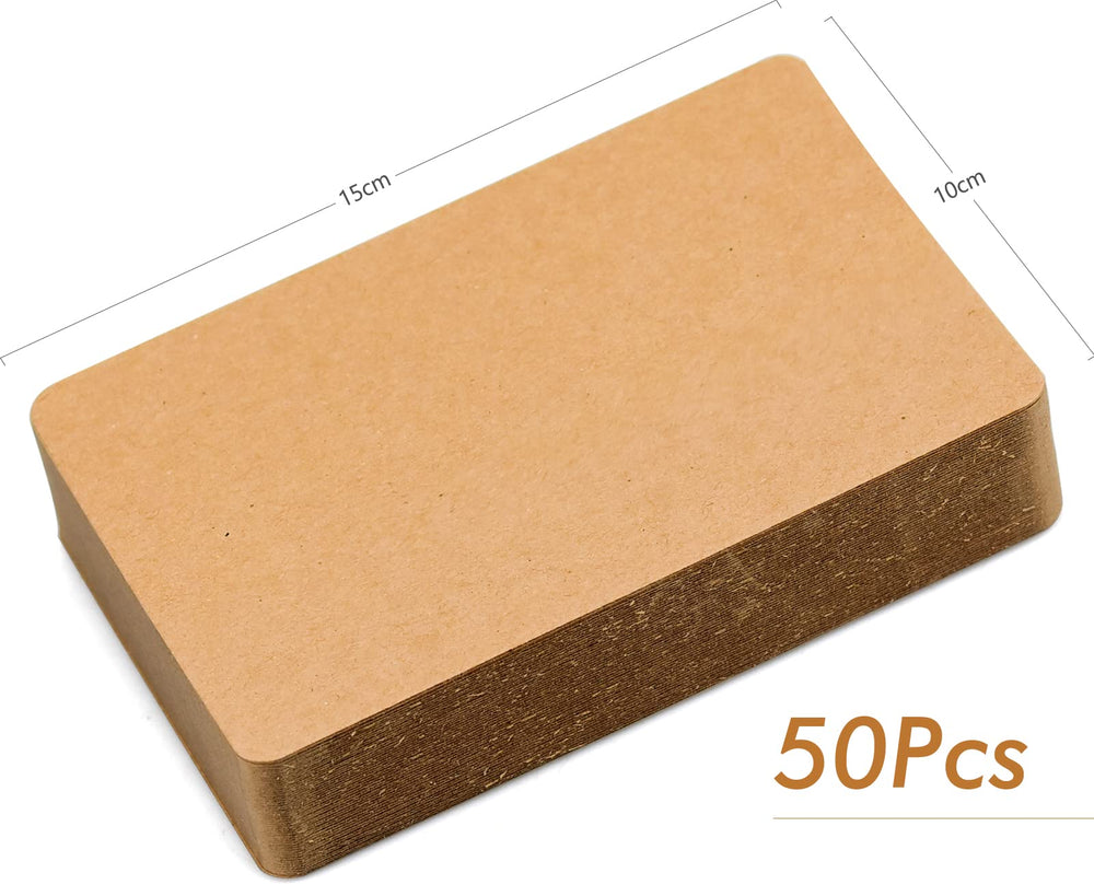 BLUESEABUY Pack of 50 Blank Kraft Paper Cards