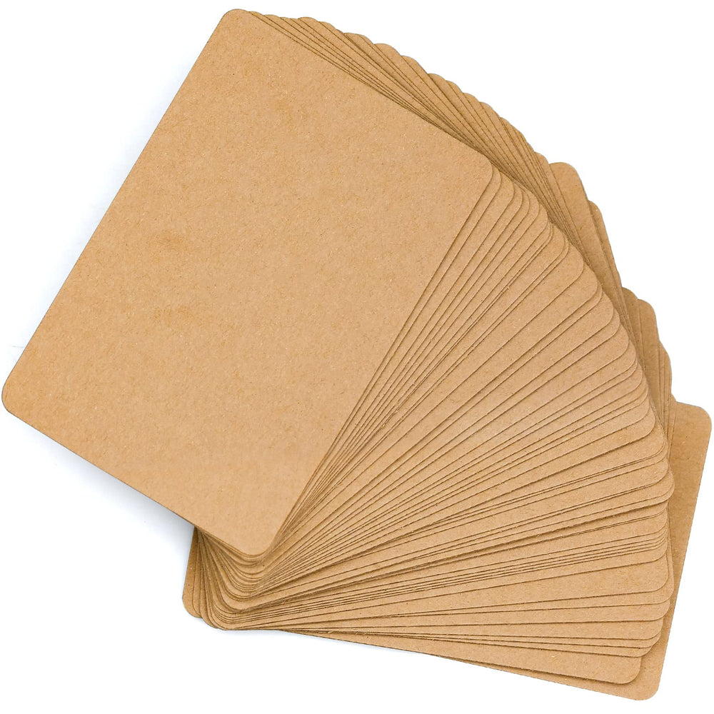 BLUESEABUY Pack of 50 Blank Kraft Paper Cards