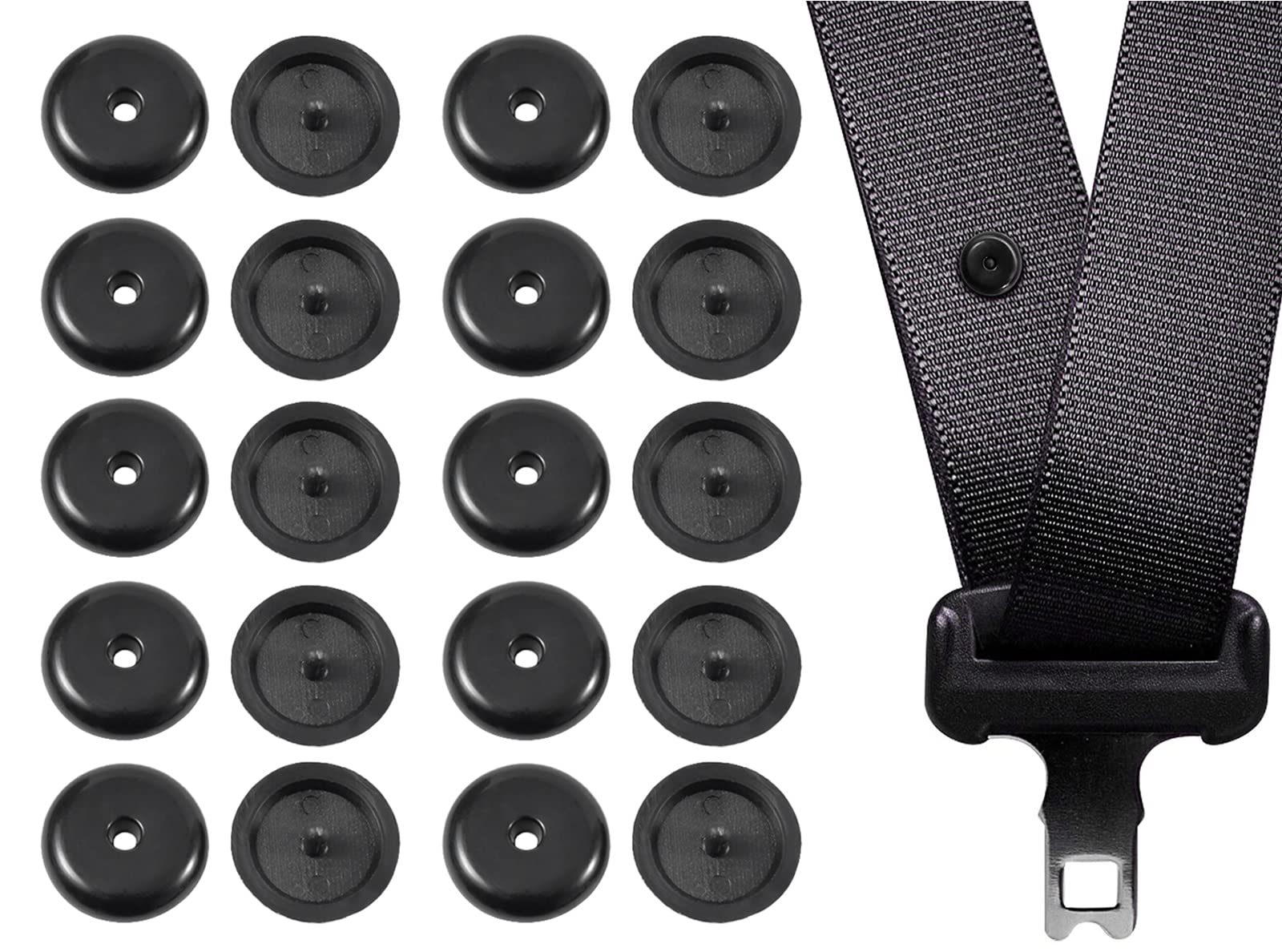 LUCKYKODOR 10 Pairs Seat Belt Button