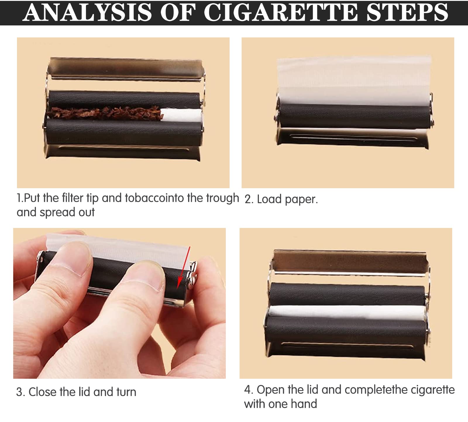 LUCKYKODOR Cigarette Roller, 75 mm