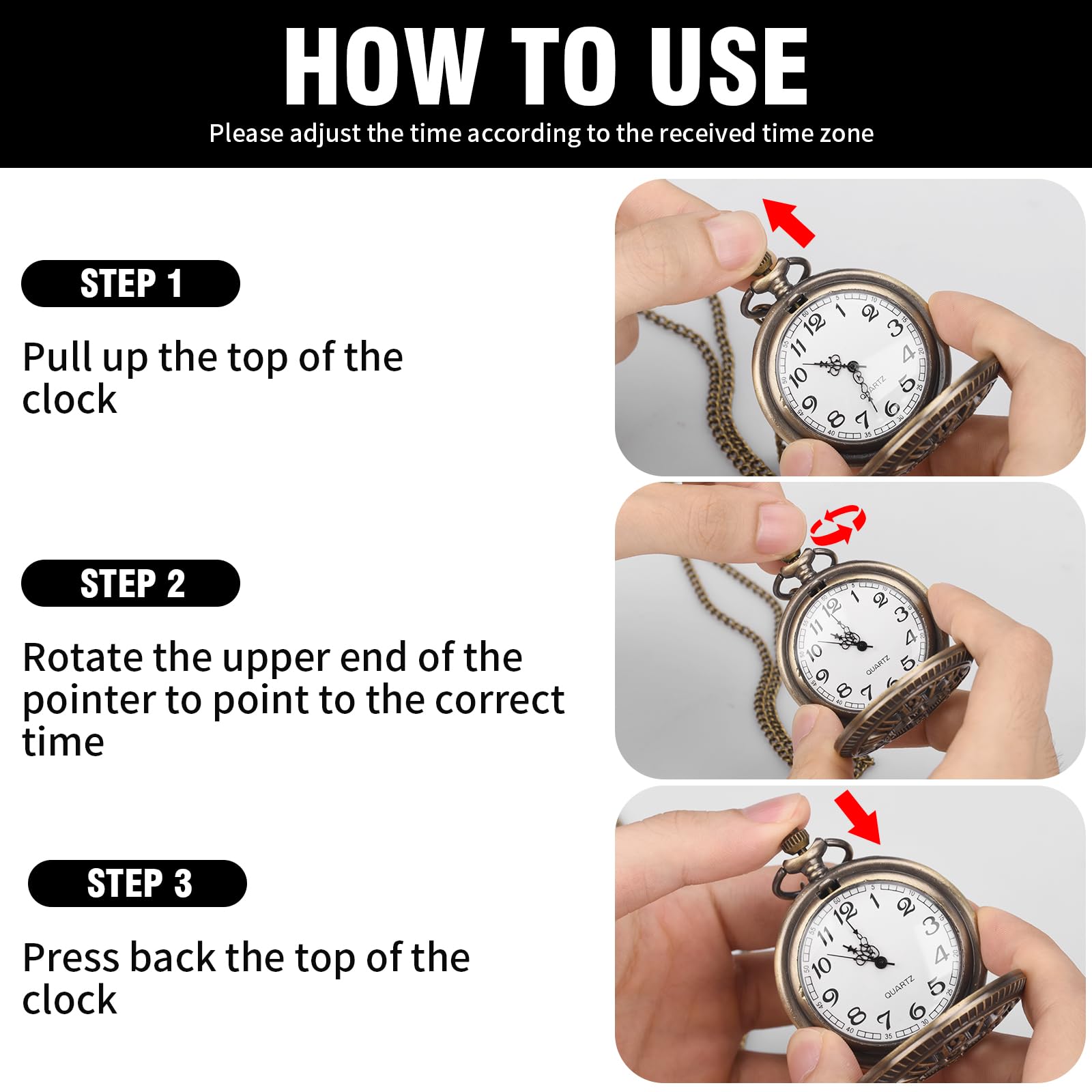 LUCKYKODOR Vintage Retro Quartz Pocket Watch Men